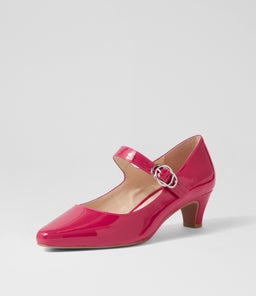 LAYS SU DK FUCHSIA COVERED HEEL PATENT LEATHER