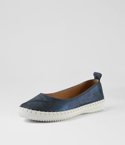 WAVERLEY SU NAVY SHIMMER LEATHER