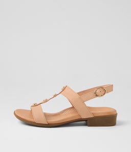 CARISON SU DK NUDE CLEAR JEWELS LEATHER