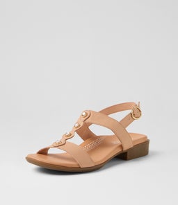 CARISON SU DK NUDE CLEAR JEWELS LEATHER