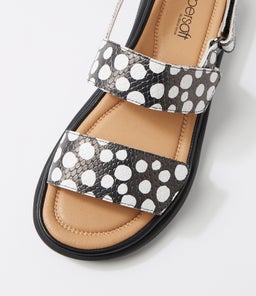 DARI SU BLACK&WHITE POLKA SNAKE LEATHER