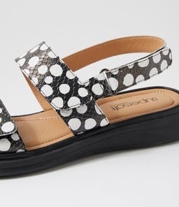DARI SU BLACK&WHITE POLKA SNAKE LEATHER