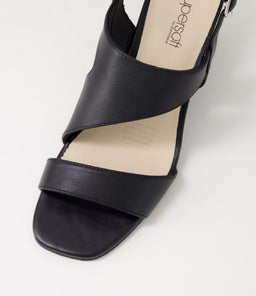 FELICITI SU BLACK BLACK HEEL LEATHER
