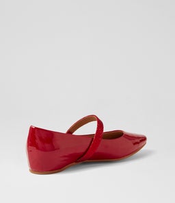 PARTI SU RED PATENT LEATHER
