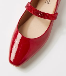 PARTI SU RED PATENT LEATHER
