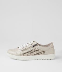ZATIN SU ALMOND&SILVER SCRATCH LEATHER