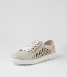 ZATIN SU ALMOND&SILVER SCRATCH LEATHER