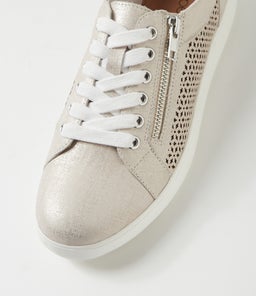 ZATIN SU ALMOND&SILVER SCRATCH LEATHER