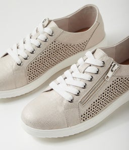 ZATIN SU ALMOND&SILVER SCRATCH LEATHER