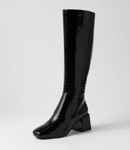 WOLF TH BLACK CROC EMBOSSED SMOOTH