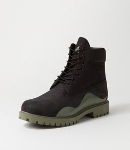 6 PREMIUM RUBBER CUP BOOT TM BLACK GREEN NUBUCK