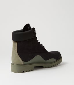 6 PREMIUM RUBBER CUP BOOT TM BLACK GREEN NUBUCK