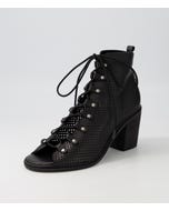 Grigio Black Leather Sandals