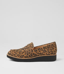 OLEY TO CAMEL LEOPARD BLACK SOLE SUEDE