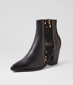 MELO TO BLACK BLACK&GOLD LEATHER PONY