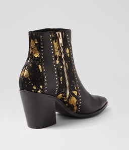 MELO TO BLACK BLACK&GOLD LEATHER PONY