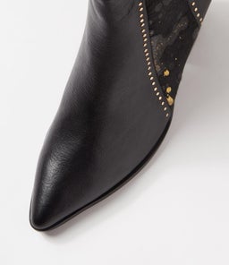 MELO TO BLACK BLACK&GOLD LEATHER PONY