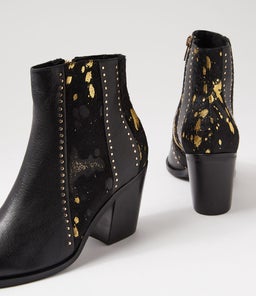 MELO TO BLACK BLACK&GOLD LEATHER PONY