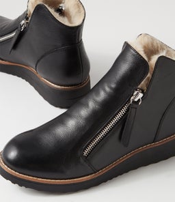 OPAL TO BLACK BEIGE LEATHER FUR