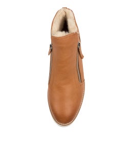 OPAL TO DK TAN BEIGE LEATHER FUR