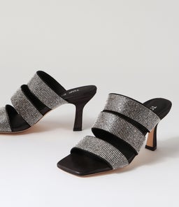 LOMME TO BLACK SHIMMER SILVER LEATHER JEWELS