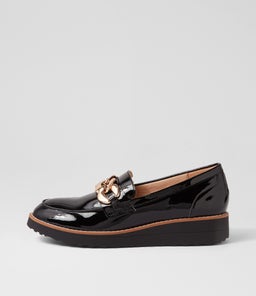 OZAMA TO BLACK BLACK SOLE PATENT LEATHER