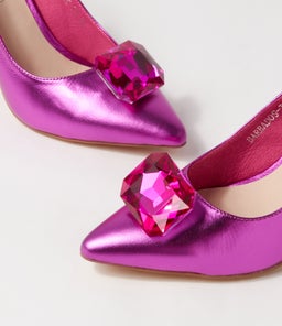 BARBADOS TO FUCHSIA METALLIC FUCHSIA LEATHER JEWELS