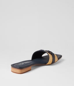 KUZIL TO NAVY NATURAL SYN RAFFIA LEATHER