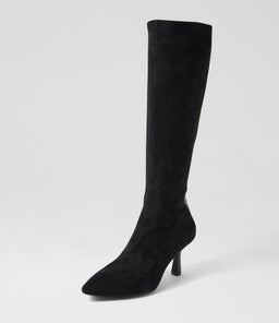 LEURO TO BLACK BLACK STRETCH MICROSUEDE