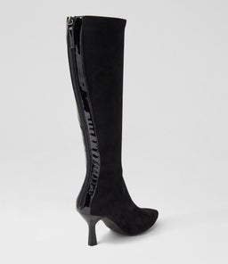 LEURO TO BLACK BLACK STRETCH MICROSUEDE