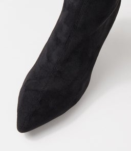 LEURO TO BLACK BLACK STRETCH MICROSUEDE