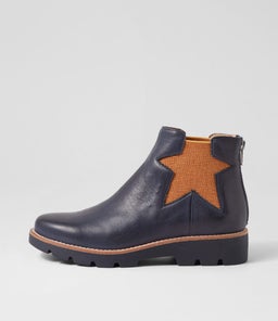 MISSHA TO DK NAVY COGNAC LEATHER ELASTIC