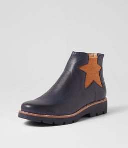 MISSHA TO DK NAVY COGNAC LEATHER ELASTIC