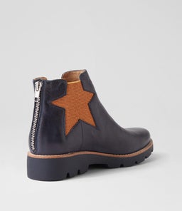 MISSHA TO DK NAVY COGNAC LEATHER ELASTIC