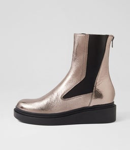 ZUTA TO PEWTER SHINE LEATHER ELASTIC
