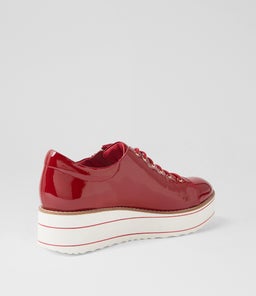 NABIE TO DK RED WHITE SOLE PATENT LEATHER
