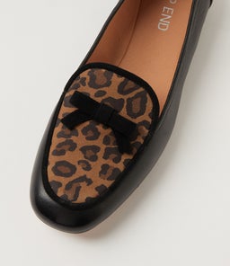 MOJAS TO BLACK CAMEL LEOPARD LEATHER MULTI
