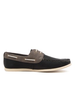 ABEL BLACK GREY NUBUCK PU