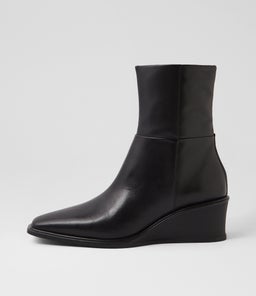 AINO WEDGE BOOT VB BLACK LEATHER