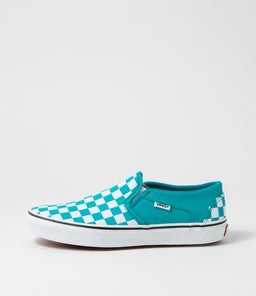 ASHER W VN CHECKERS TILE BLUE CANVAS