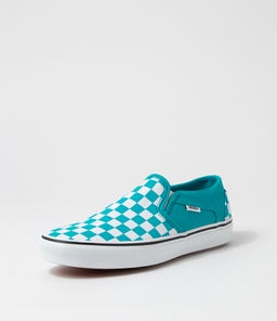 ASHER W VN CHECKERS TILE BLUE CANVAS