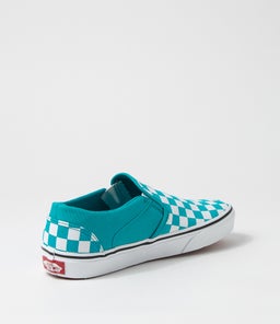 ASHER W VN CHECKERS TILE BLUE CANVAS