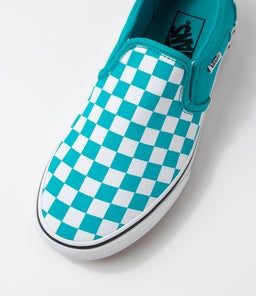 ASHER W VN CHECKERS TILE BLUE CANVAS