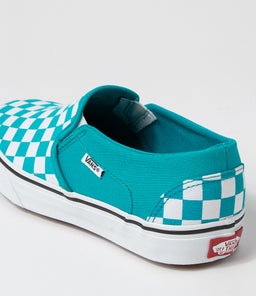 ASHER W VN CHECKERS TILE BLUE CANVAS