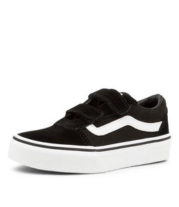 WARD V JNR VN BLACK WHITE SUEDE CANVAS