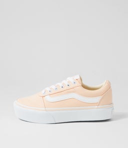 WARD PLATFORM W VN PEACH PINK WHT CANVAS