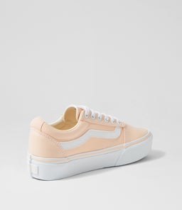 WARD PLATFORM W VN PEACH PINK WHT CANVAS