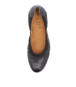 AVA BALLET BLACK LEATHER