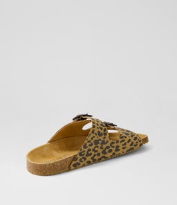 BAILEY SLIDE TAN LEOPARD FABRIC