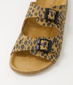 BAILEY SLIDE TAN LEOPARD FABRIC